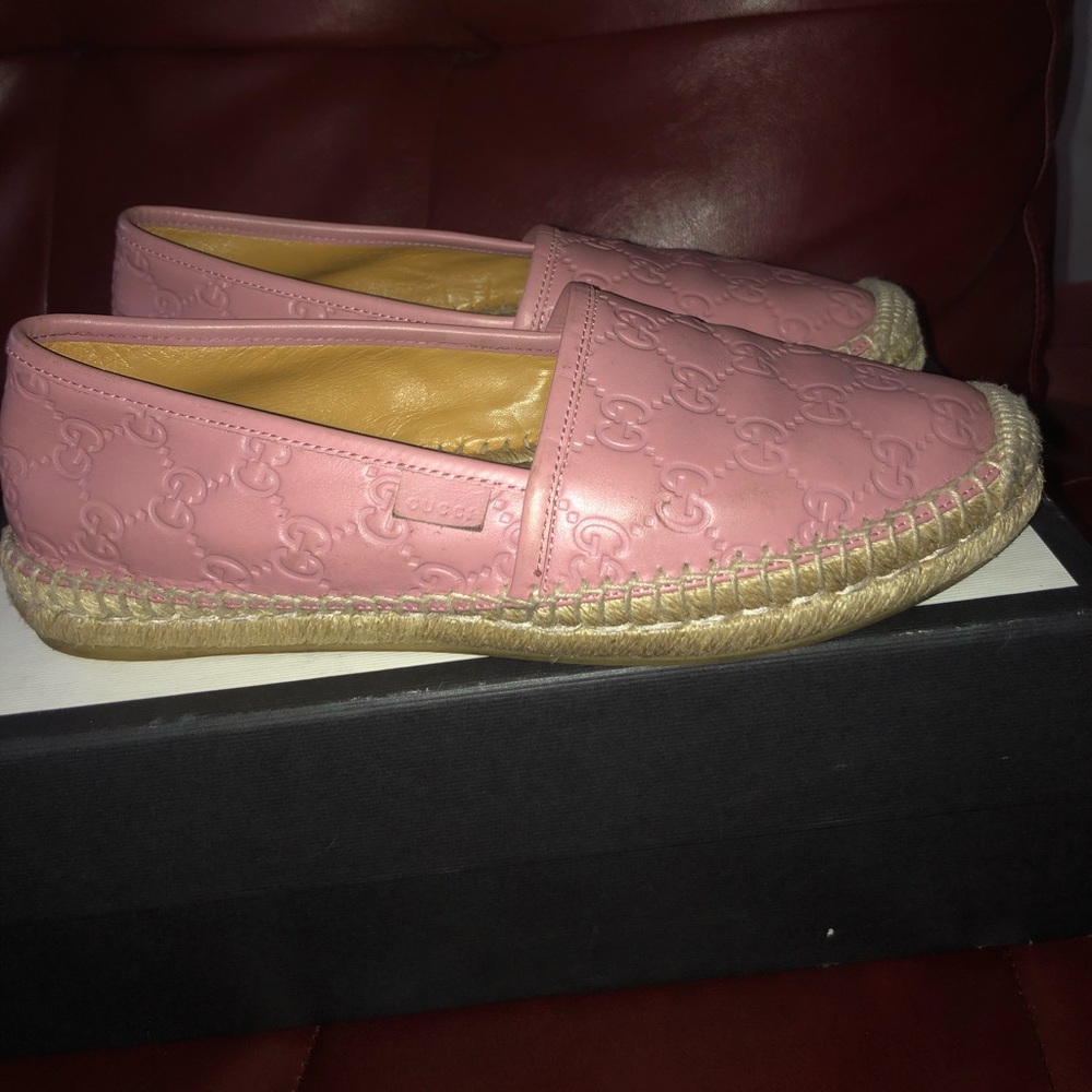 Gucci Pink Signature Espadrilles